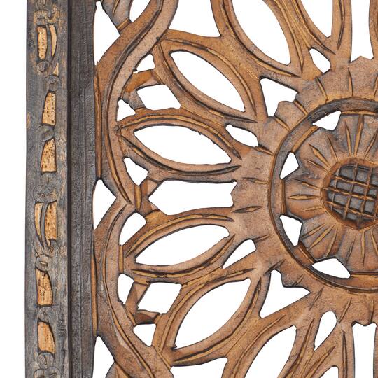 Set of 2 Brown Wood Traditional Wall Decor, 48" x 16"